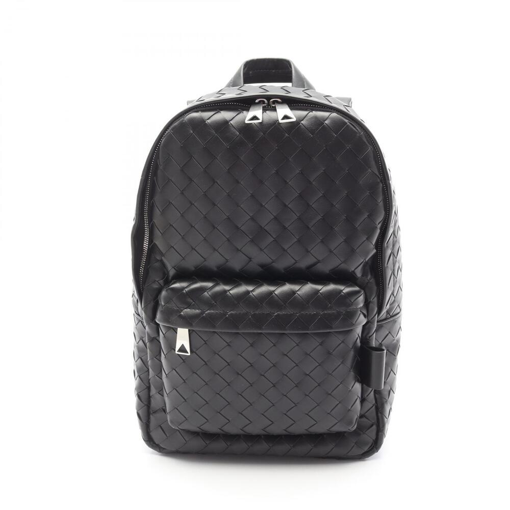Bottega Veneta Intrecciato Backpack Rucksack Leather Black